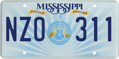 MS license plate NZO311