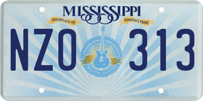 MS license plate NZO313