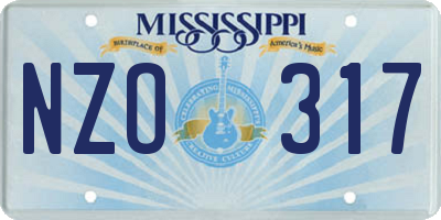 MS license plate NZO317