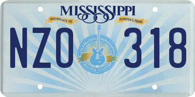 MS license plate NZO318