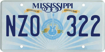 MS license plate NZO322