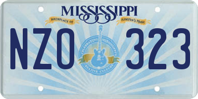 MS license plate NZO323