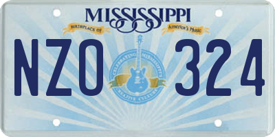 MS license plate NZO324