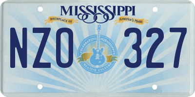 MS license plate NZO327