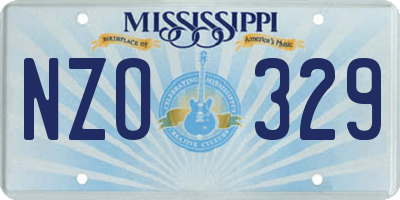 MS license plate NZO329