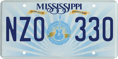 MS license plate NZO330