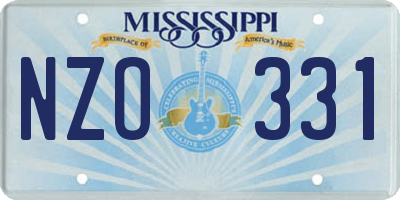 MS license plate NZO331