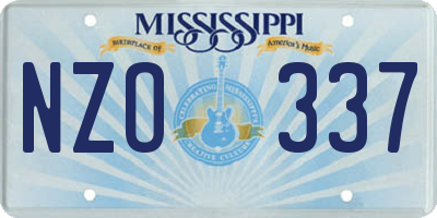 MS license plate NZO337