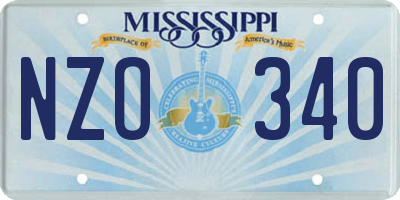 MS license plate NZO340