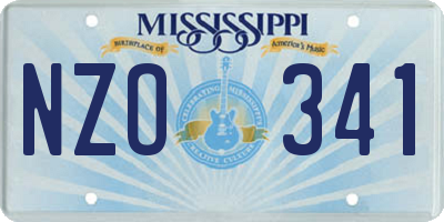 MS license plate NZO341