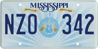 MS license plate NZO342