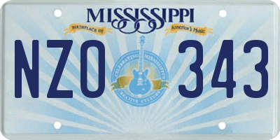 MS license plate NZO343