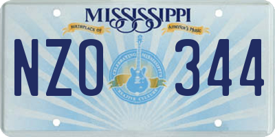 MS license plate NZO344