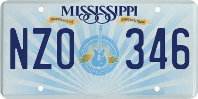 MS license plate NZO346