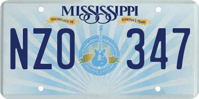 MS license plate NZO347