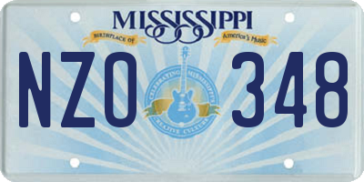 MS license plate NZO348