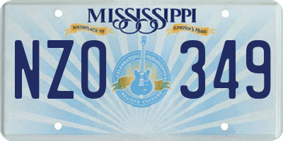 MS license plate NZO349