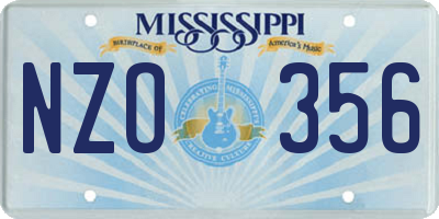 MS license plate NZO356