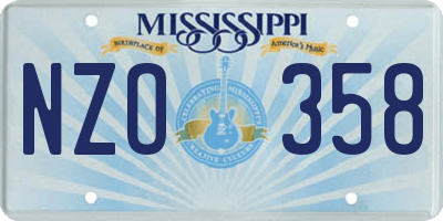 MS license plate NZO358