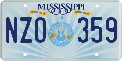 MS license plate NZO359
