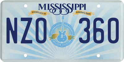 MS license plate NZO360