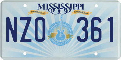 MS license plate NZO361
