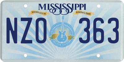 MS license plate NZO363