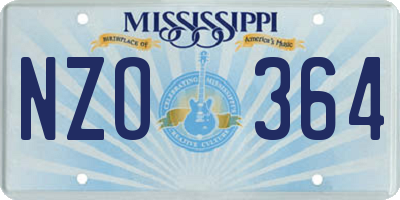 MS license plate NZO364
