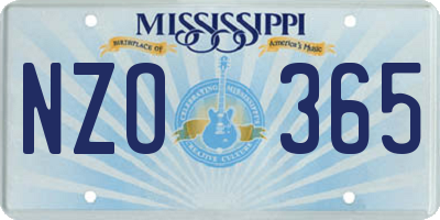 MS license plate NZO365
