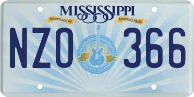 MS license plate NZO366