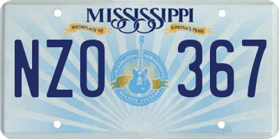 MS license plate NZO367