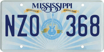 MS license plate NZO368