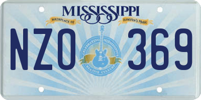 MS license plate NZO369
