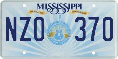 MS license plate NZO370