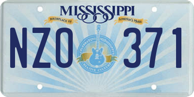 MS license plate NZO371