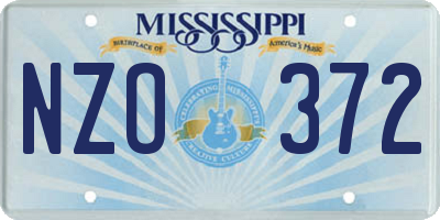 MS license plate NZO372