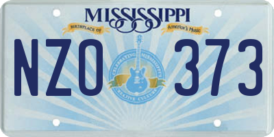 MS license plate NZO373