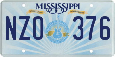 MS license plate NZO376