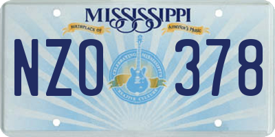 MS license plate NZO378