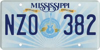 MS license plate NZO382
