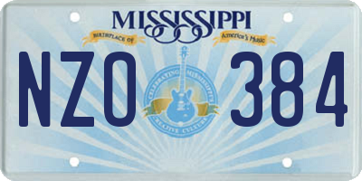 MS license plate NZO384