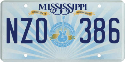 MS license plate NZO386