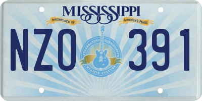 MS license plate NZO391