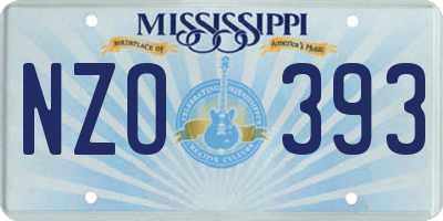 MS license plate NZO393