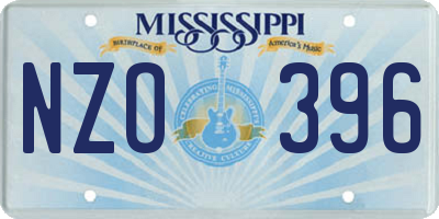 MS license plate NZO396