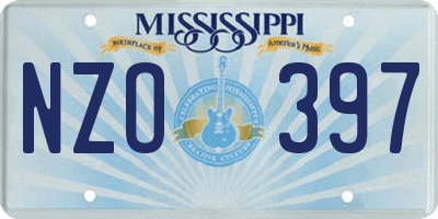 MS license plate NZO397