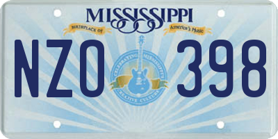 MS license plate NZO398