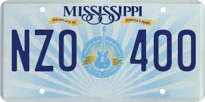 MS license plate NZO400
