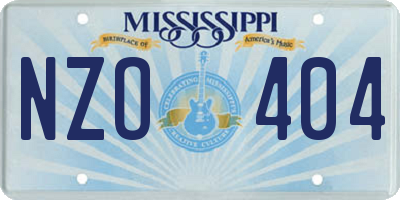 MS license plate NZO404