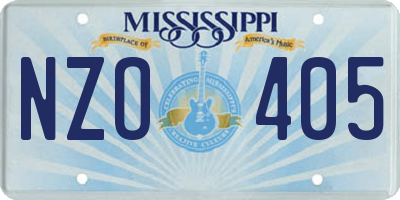 MS license plate NZO405